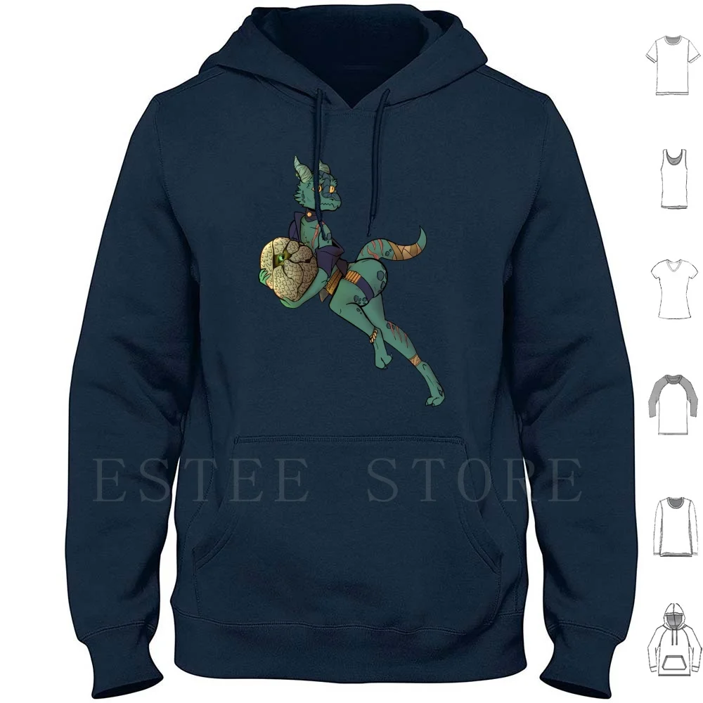 Kobold On The Run Hoodie Long Sleeve Dragon Dragon Egg Egg Female Fire Baby Dragon Bronze Dragon Girls Hatching Kobold