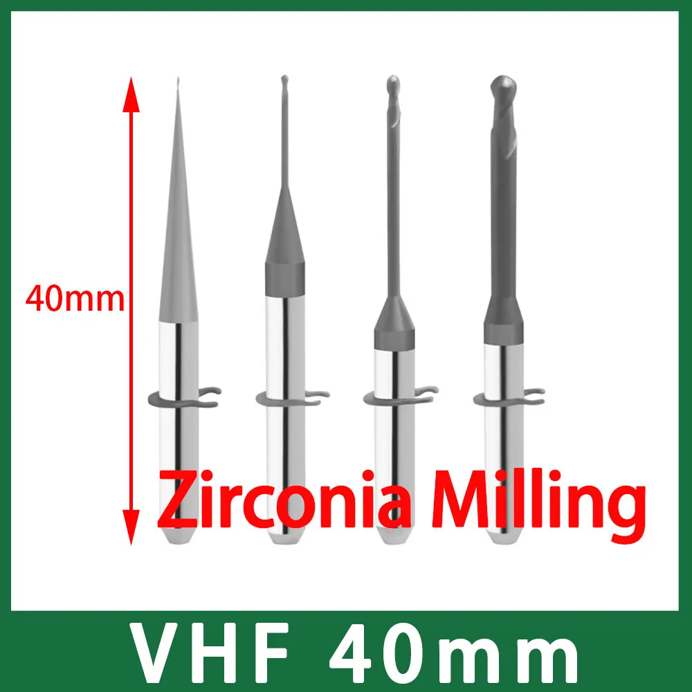 VHF 5axis 40mm Length Milling Burs with DLC Coat Special for Zirconia Block