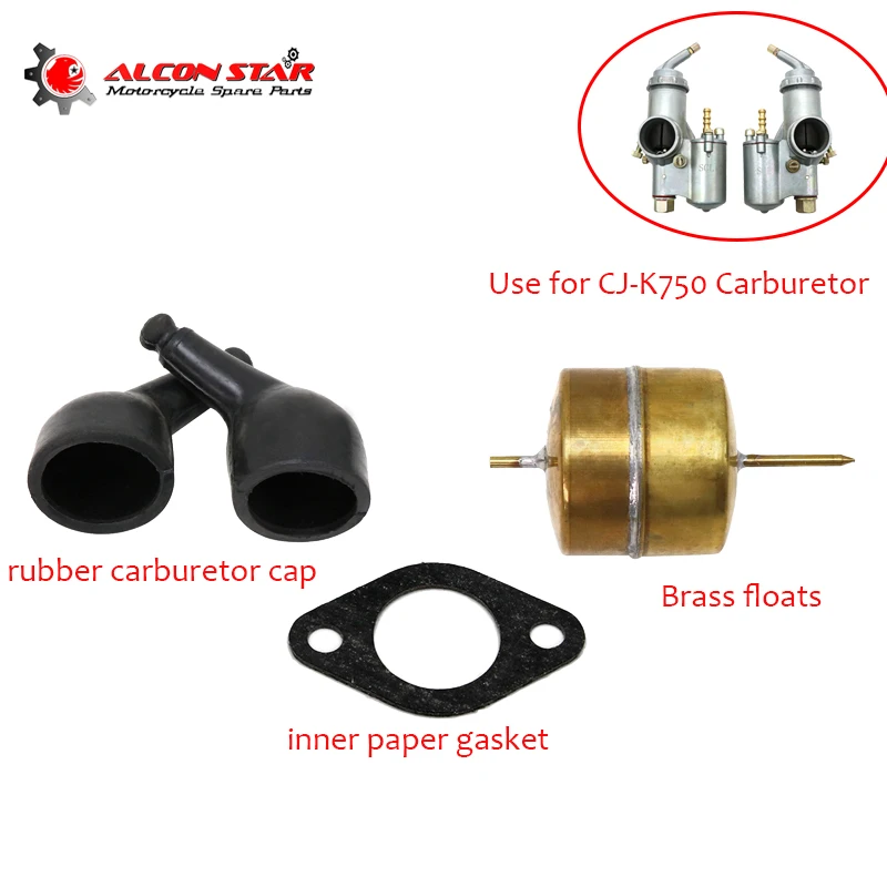 Alconstar-Original Ural CJ-K 750 Motorcycle Vintage Brass floats inner paper gasket rubber carburetor cap For BMW R50 R1 R12 R71