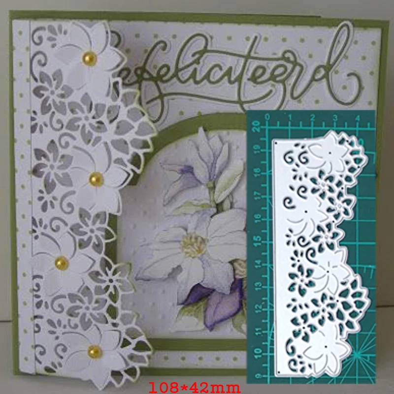 Corte de metal morre para cartões de papel Scrapbooking DIY, artesanato fundo, estampagem molde molde, Etch Floral Frame