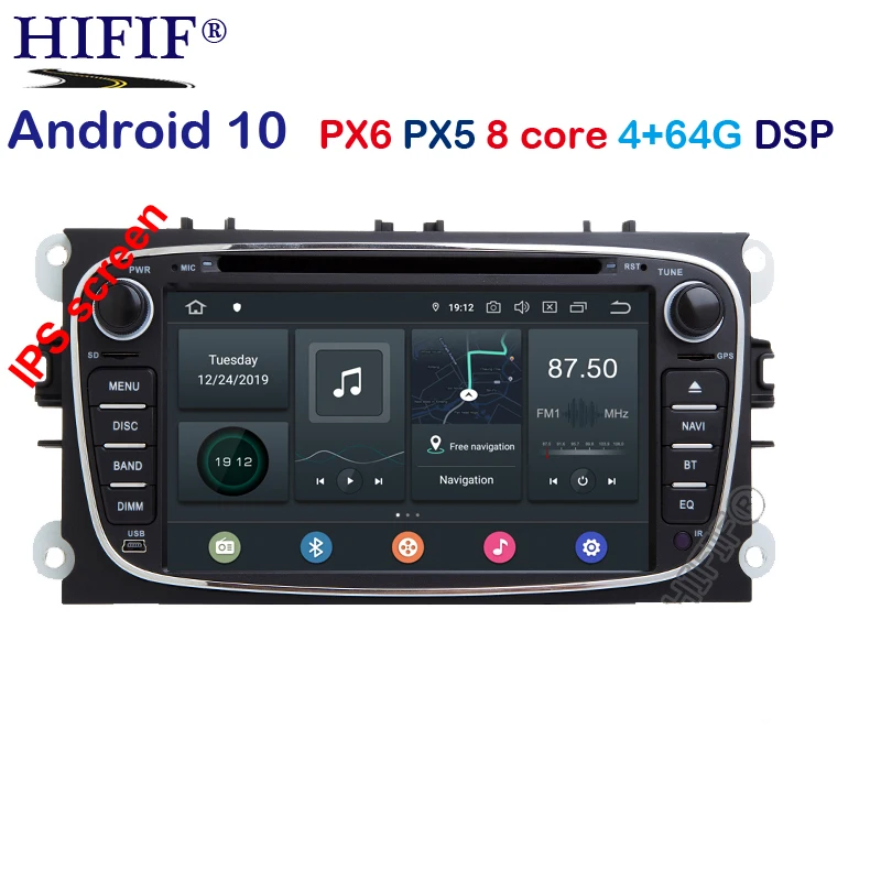 Android 10.0 Octa Core 4G/2G RAM DSP IPS 2 din Car DVD GPS for FORD Focus S-MAX Mondeo C-MAX Galaxy RADIO PLAYER SCREEN AUDIO