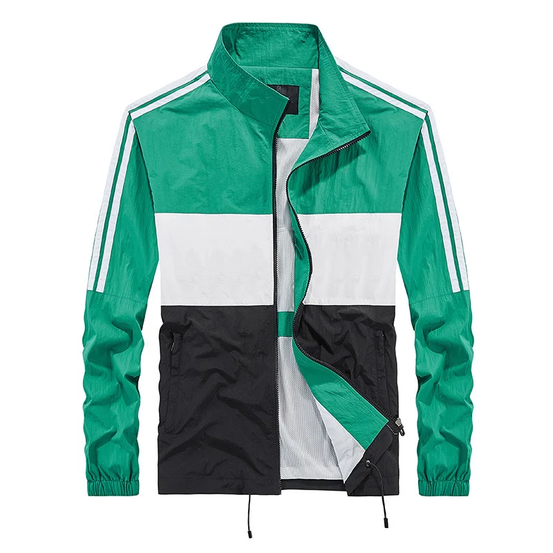 

Autumn Jacket Men's Stand Collar All-Match Small Fresh Fashion Personality Loose Casual Color Matching Breathable Coat Zipper