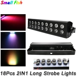 2 adet/grup 24W RGBUV Strobe 2IN1 uzun şerit etkisi işık DMX 512 kontrol Metal şasi malzeme DJ disko sahne parti gösterisi için