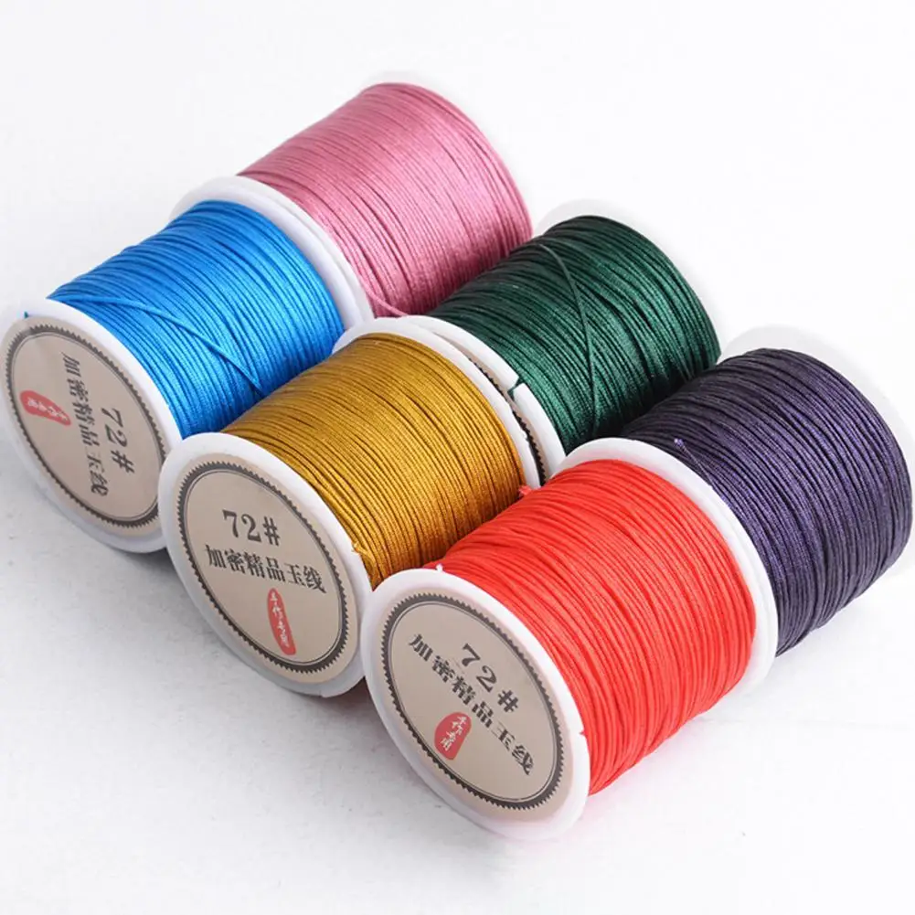 1 Roll 0.8mm Waxed Cord Vibrant Color Easy for Weaving Acrylic Fiber Necklace Bracelet Beading String Jewelry Making Tools