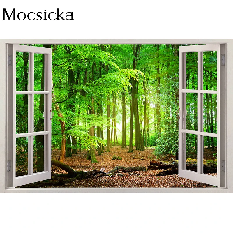 Mocsicka – papier peint arrière-plan de photographie de forêt de printemps, accessoires de décoration de fenêtre de Portrait d'enfant, bannière de fond