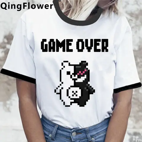 하라주쿠 Ouma Kokichi T 셔츠 Danganronpa Kawaii Funny T-shirt Cute Anime Aesthetic Men Tshirt Mikan Tsumiki Tees 하라주쿠 남성