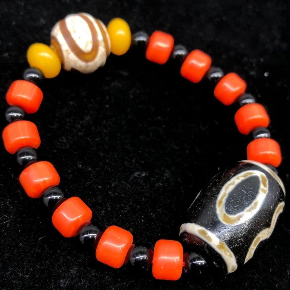 China high oil coated ruyi two eyes day beads with heaven and Earth day beads simple bracelet