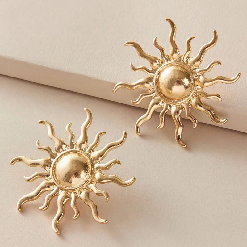 EM003 Metal Sun Earring,New Geometry Sun Face Tortoise Snake Alloy  Drop Earring Popular Jewelry Wholesale