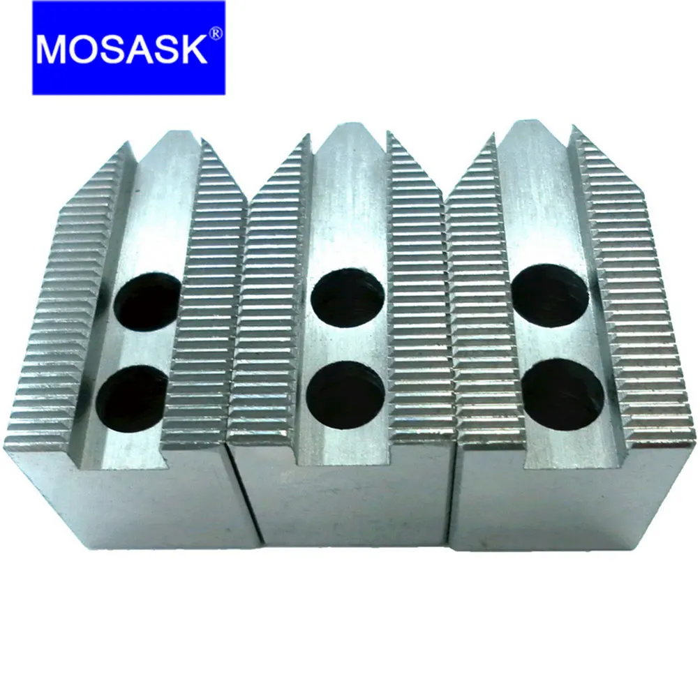 Imagem -02 - Mosask 90 60 Graus 10 12 Polegada Cnc Torno Mandril Usinagem Hidráulica Ferramenta de Corte Chato Padrão Oco Mandíbula Macia