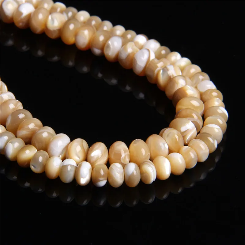 Natural Mother of Pearl Shell Flat Round Beads Trochus Wheel Shape Shell Spacer Original Beads For Jewelry DIY 15\