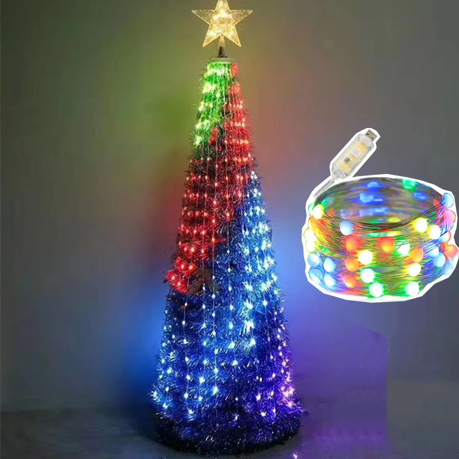 

10/20M LED String Light RGB 16 Colors Changing Remote Control Christmas New Year Wedding Outdoor Decoration Fairy Garland Lights