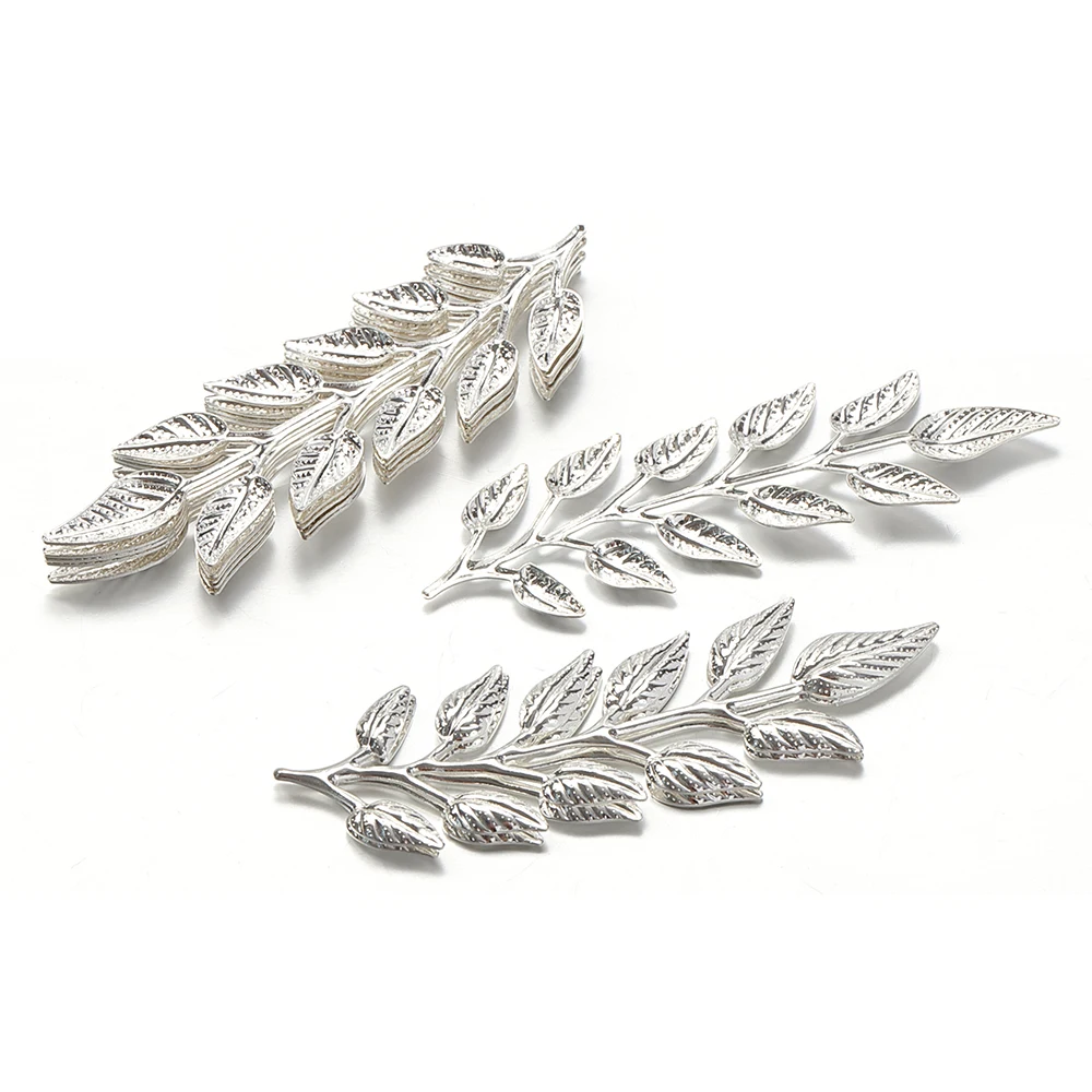 20pcs Gold Matal Leaf Charm 19x64mm Pendants for Hair Sticks Accessories for Jewelry Making Necklace Findings Handmade Craft DIY