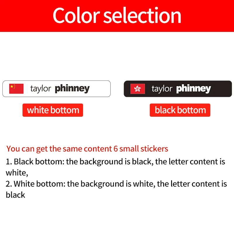 Custom Unique Name National Flag Stickers for Road MTB Bike Frame Flag Personal Name Bicycle Decals