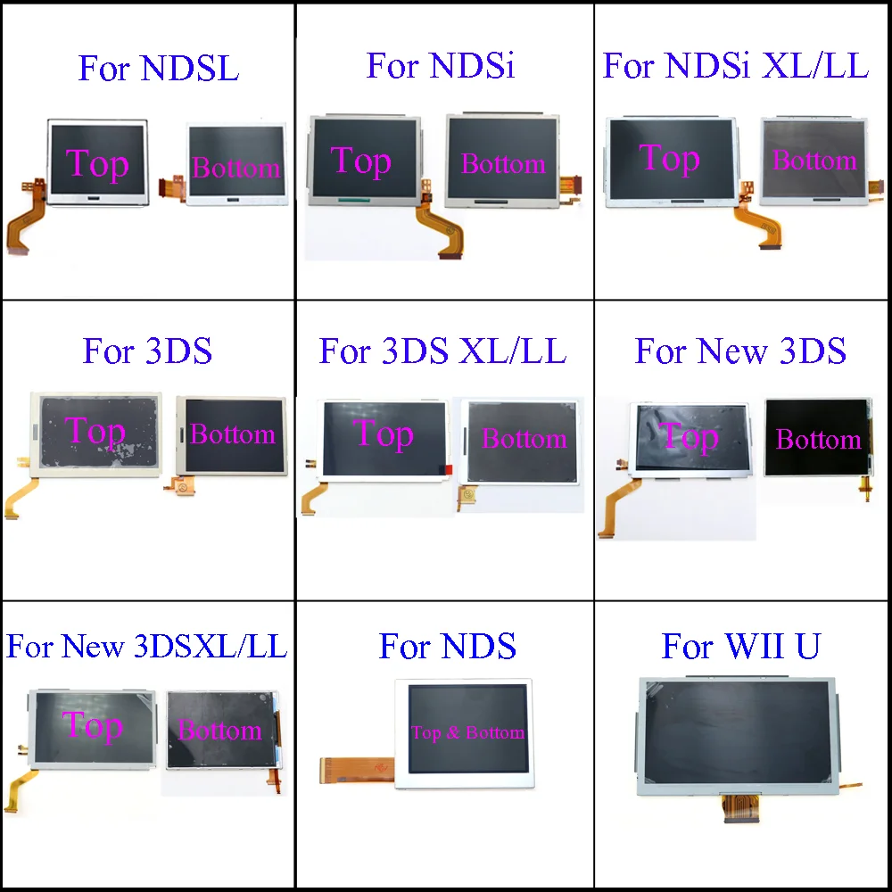 

YUXI For Switch Replacemeny Parts Top Bottom & Upper Lower LCD Screen Display For NDS Lite/NDS/NDSL/NDSi New 3DS