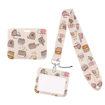 ER1524 Kawaii Cat สายคล้องคอสำหรับคีย์ ID Card Gym โทรศัพท์มือถือสายรัด USB ผู้ถือป้าย DIY แขวนเชือก lariat Lanyard