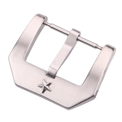 Pentagram Watch Band Buckle 22mm Solid Stainless Steel Silver Brushed Watch Strap Clasp High Quality Metal Watch Accessories