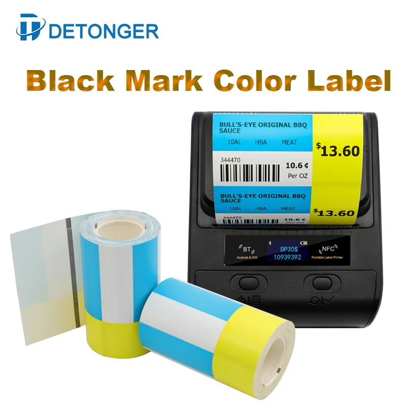 Imagem -02 - Detonger-mini Impressora Térmica Portátil Impressora com Rolos Black Mark Etiqueta da Etiqueta bt Barcode Maker Android Ios Dp30s 80 Milímetros