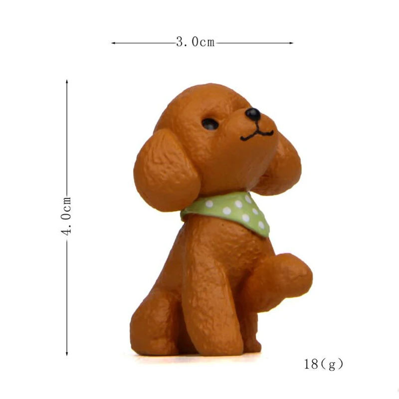 Figuras de caniche de dibujos animados para niños, modelos de perro mascota, juguetes, regalo de cumpleaños de Navidad, decoración del hogar, muñeca, regalos, 1Pc