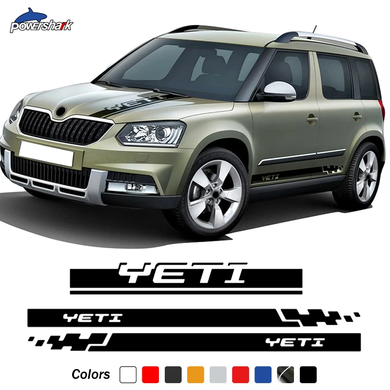 

3 шт. гоночные спортивные дверные боковые полосы юбка наклейка для Skoda Yeti аксессуары для настройки