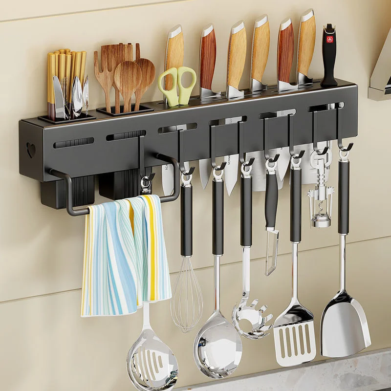 Kitchen Cupboard Storage Rack 30cm 40cm Stainless Steel Multifunction Hook Up Multiple Installation Way Storage Rack Wall E12188