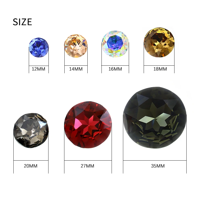 K9 Crystal Rhinestone Diamond Round 3D Fancy Stones Machine Cut Rhinestones Stones Crystals For Jewelry Making Nail Art DIY 3001