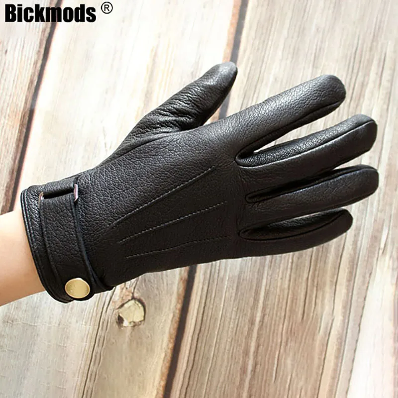 

Перчатки из оленьей кожи для езды на мотоцикле, мужские кожаные перчатки с тонкой шерстяной подкладкой, новинка 2021, бархатная подкладка, зимние теплые перчатки для вождения автомобиля, арка