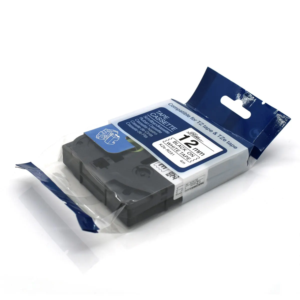 KZE 12mm*4m multicolour Label Tape Compatible Satin Ribbon Tape Replacement for Brother TZe-R231 TZe-RE34 TZe-R234 TZe-RW34