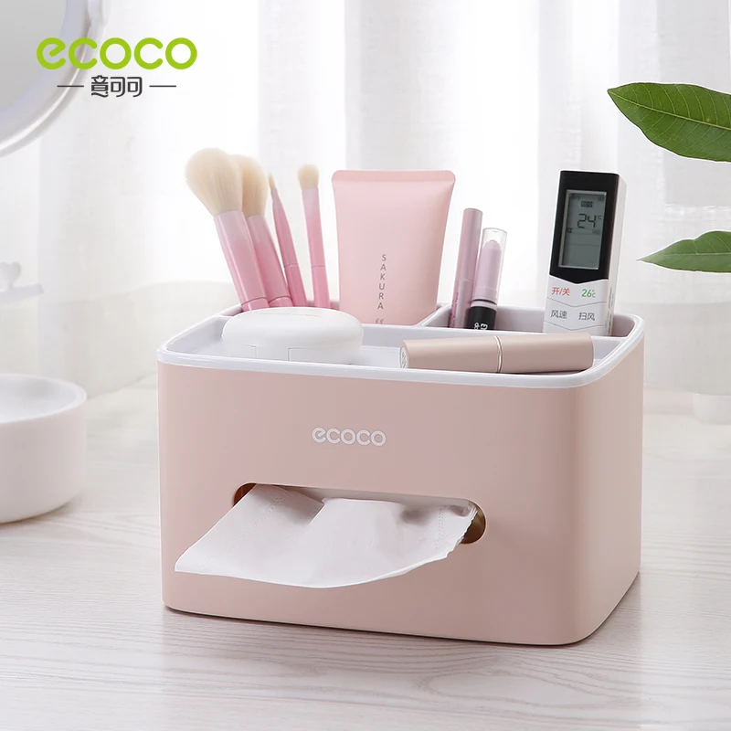 ECOCO Tissue Box Living Room Restaurant Simple Multi-Purpose Desktop Tissue Box Remote Control Glasses Mobile Phone Storage Box