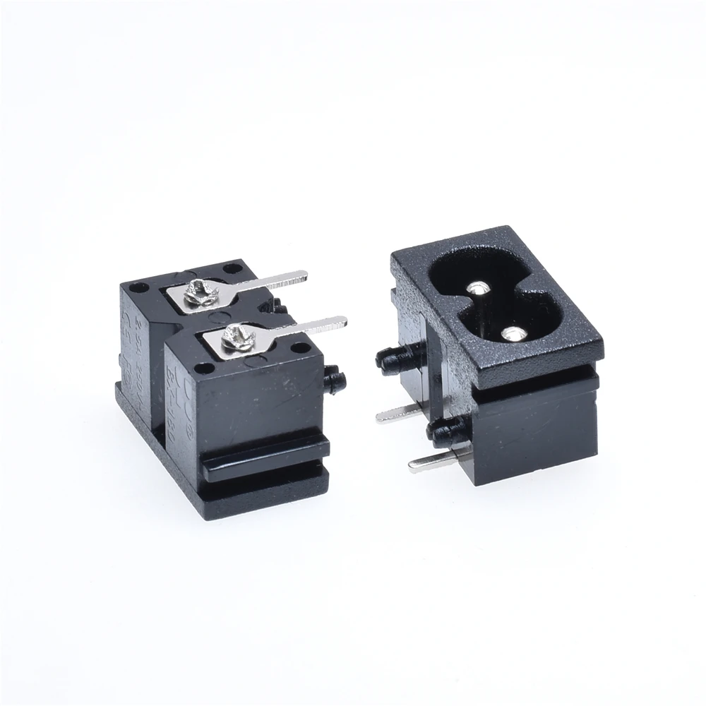 Hot selling electrical socket IEC 320 C8 power connector BX-180-H 2 pin industrial socket Excellent quality black