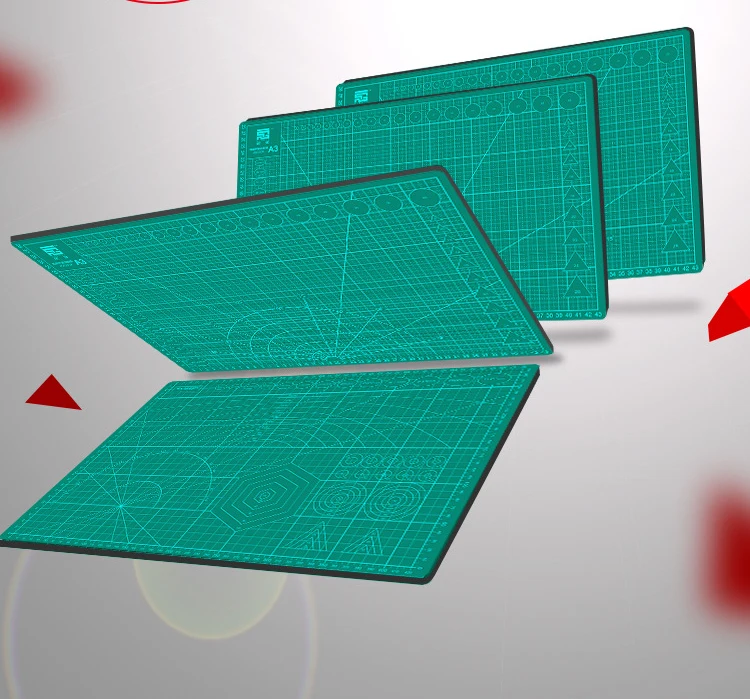 Deska do krojenia A2 A3 A4 A5 dwustronna podkładka do cięcia pcv składane ręczne narzędzie do masażu Diy ciemnozielone grawerowanie Pad samoleczenie