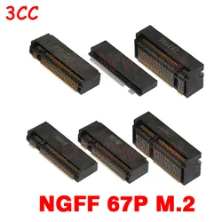 2pcs 67P Connector Adapter A-KEY 3+4 B-KEY 5+6 E KEY M KEY 4+5 NGFF Interface Socket 2.3H 3.2H 4.2H 4.8H 6.7H 8.5H M.2 SSD Slot