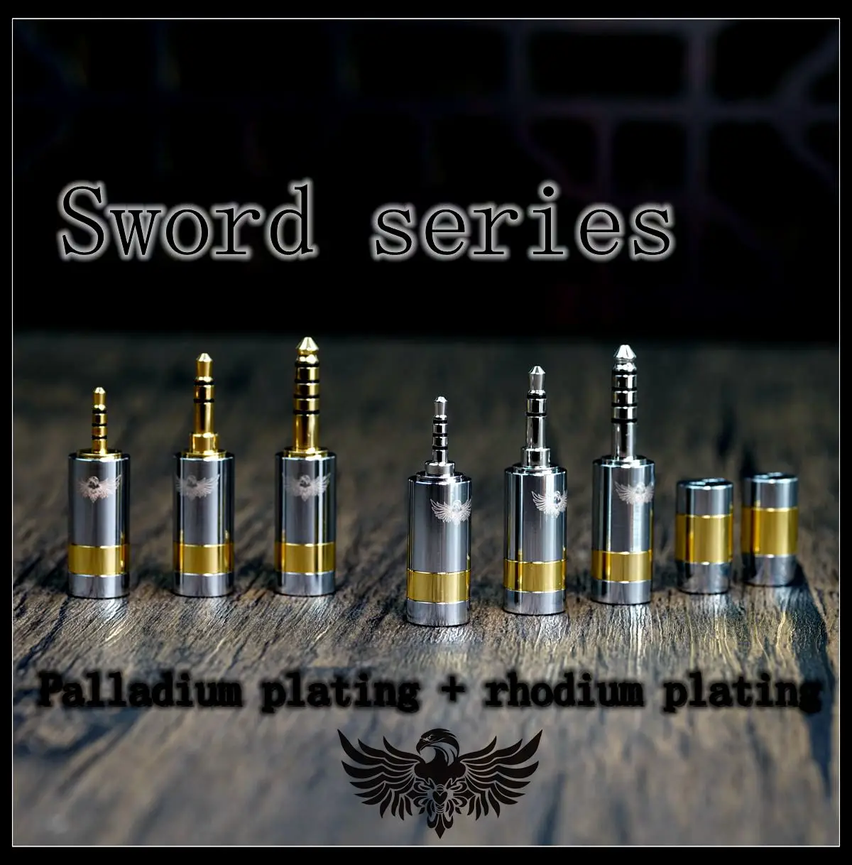 Sword series Rhodium plating + palladium plating  2.5MM 3.5MM 4.4MM Headset upgrade cable plug