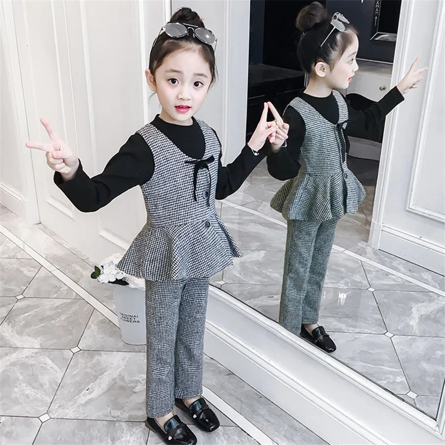 Girls Clothing Sets Kids 3 Pieces Clothes Tracksuits Toddler Girl Clothes Autumn Winter Suit Teenage Girls School Uniform