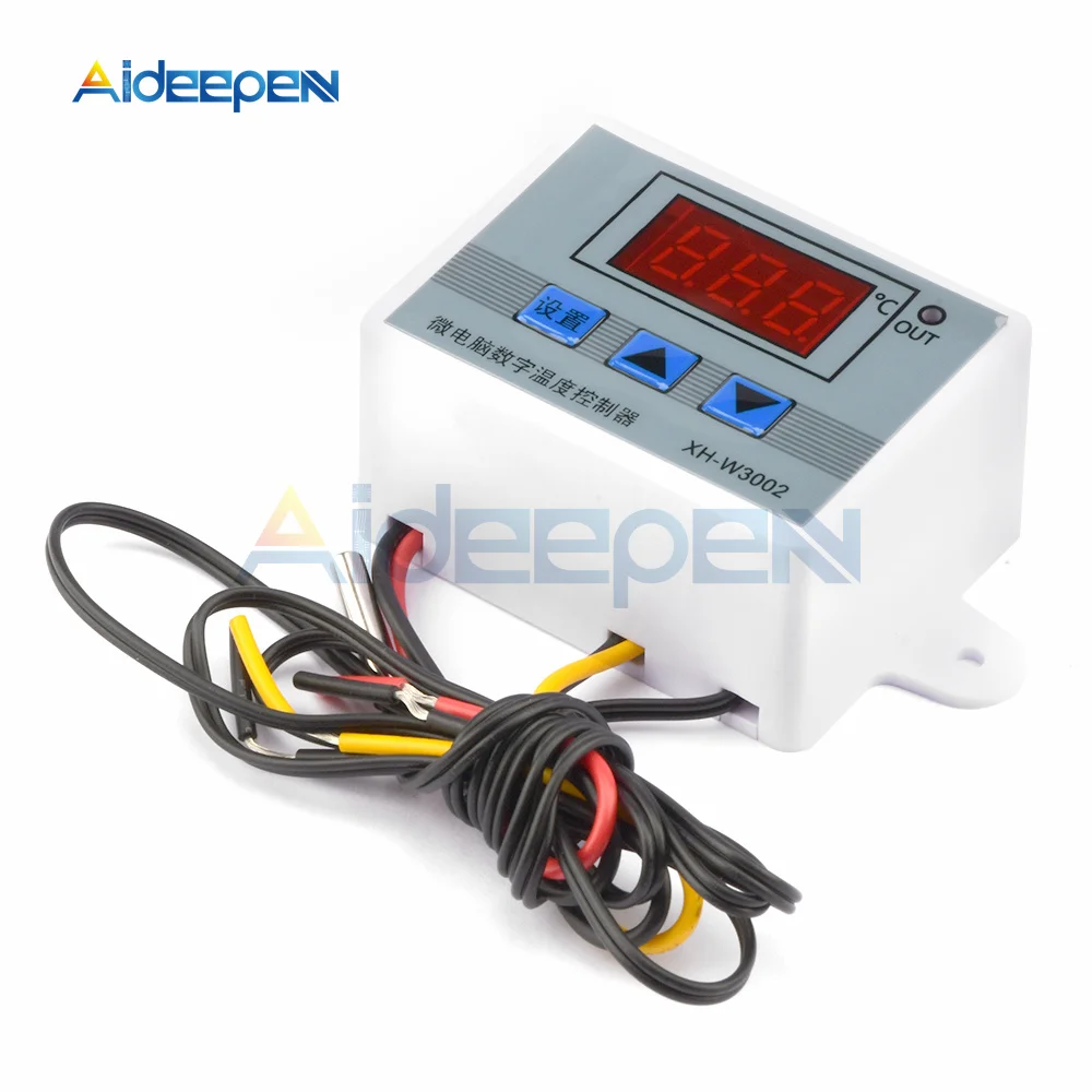 24V 36V 48V Professional W3002 Digital LED Temperature Controller 10A Thermostat Regulator XH-3002 DC 24V-60V