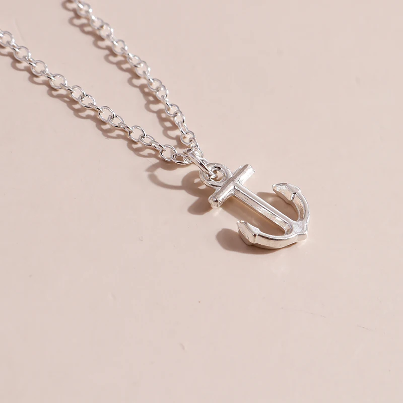 Aihua Schlichter Stil Schlüsselbeinkette Meer Marine Anker Halsketten & Anhänger für Frauen Mädchen Geburtstagsfeier Schmuck Collier Geschenke – Detail 8