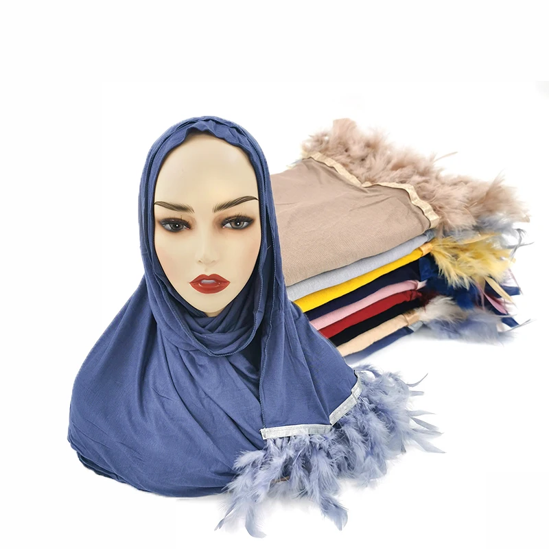 2020 New Feather Modal cotton scarf hijab 10 Colors High Quality scarf women popular scarves shawl muslim turban 160*50cm