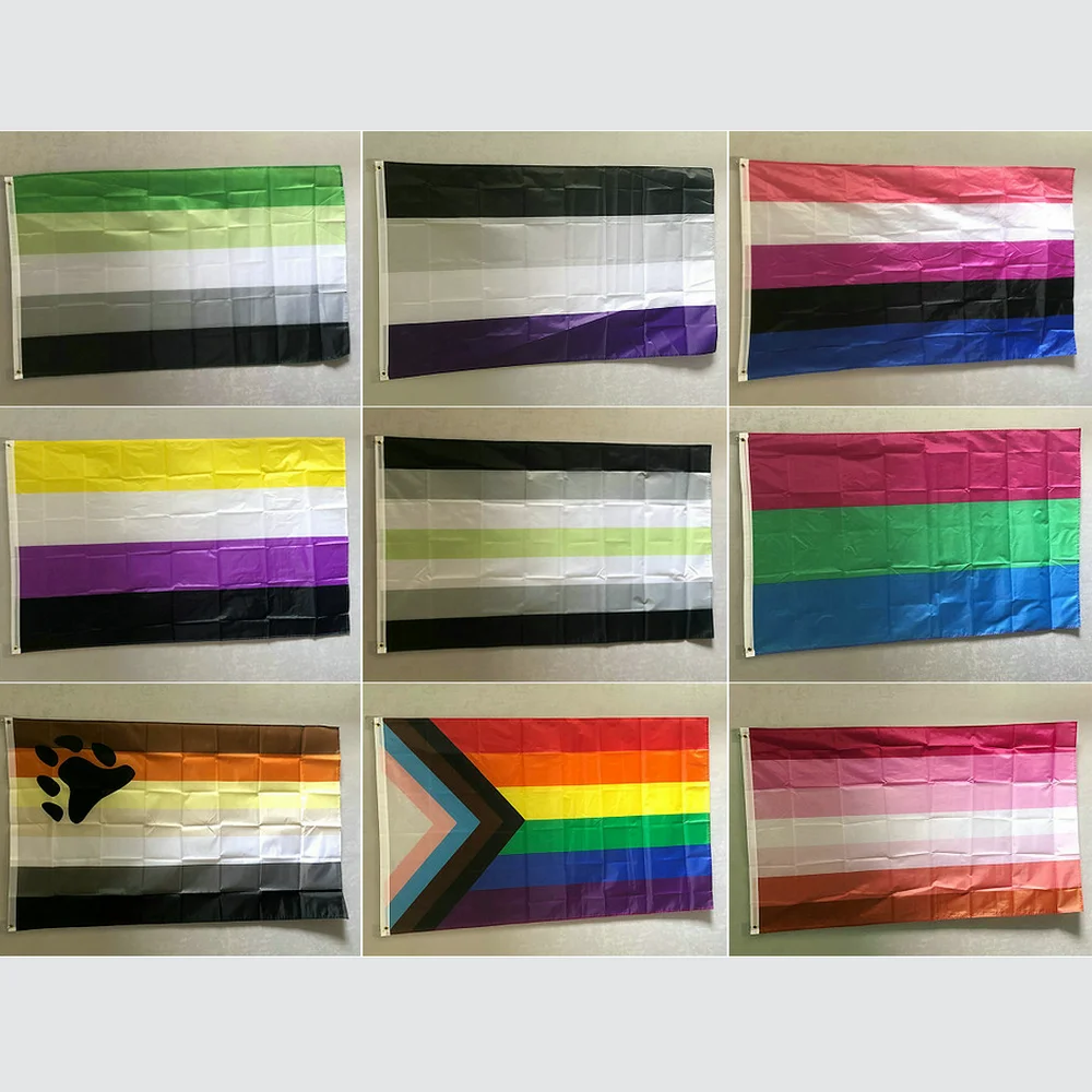 dream smp flag 90x150cm LGBT flag 3x5ft polyester hanging Rainbow flag LGBTQIA  asexual pride Flag for home decoration