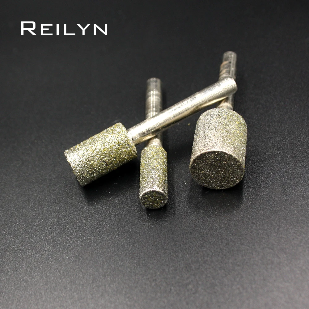 1 Máy Tính 46 # Xi Lanh Bit 6-30Mm Emery Xay Điểm Kim Cương Nhám Bit Ngọc Xay Burr Răng nha Khoa Máy Chất Mài Mòn