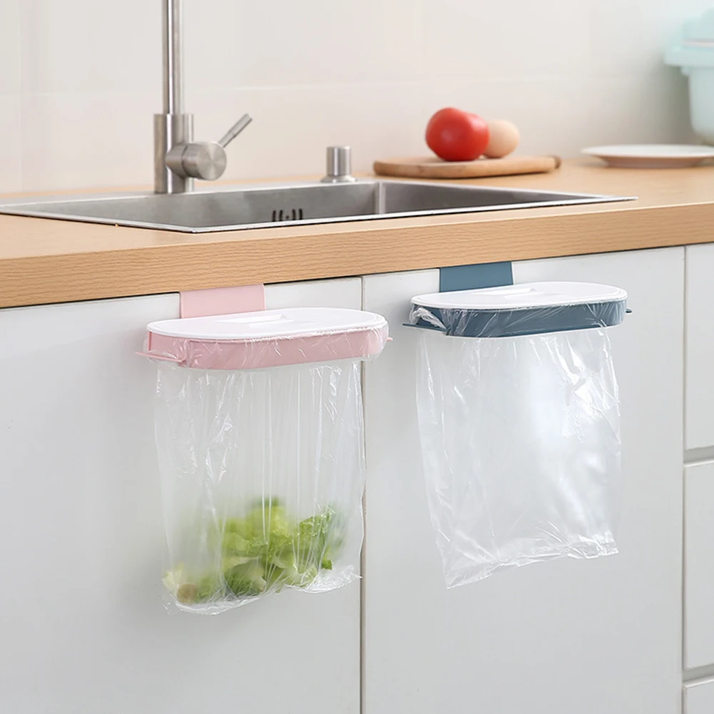 Garbage Bag Racks Kitchen Rubbish Bag Holder Cupboard Waste Bin Hanging Racks Trash Storage Rack Portable Cleaning Tools