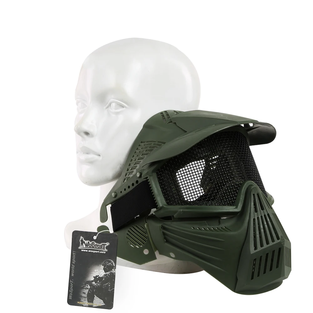 Tactical Full Face Mask Paintball Metal Steel Mesh Mask Breathable Airsoft Shooting Protective Mask Wargame Military Hunting