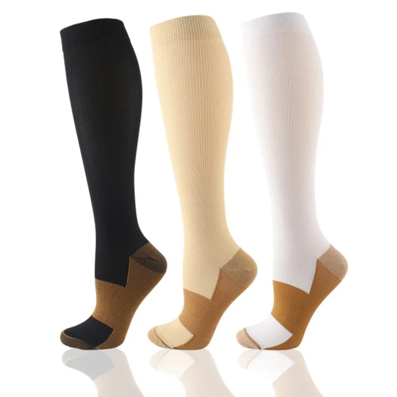 

1/7 Pair Copper Fiber Compression Calf Socks Elastic Sports Socks Unisex Support Stockings For Running Cycling Calcetines Hombre