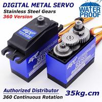 SPT5535LV-360 35kg full metal gear case standard digital servo 360 continuous rotation rotary for RC car tank wheel Robot Arm