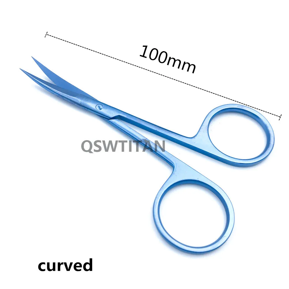 Tytanowe okulistyczne nożyczki krawieckie proste/zakrzywione stomatologiczne nożyczki kosmetyczne oko chirurgiczne