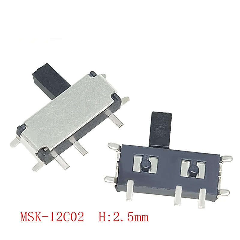 200PCS/Lot MSK-12C01/12C02  Slide Toggle Switch 7P/7Pin Horizontal/Vertical-Type 1.5H/2.5H