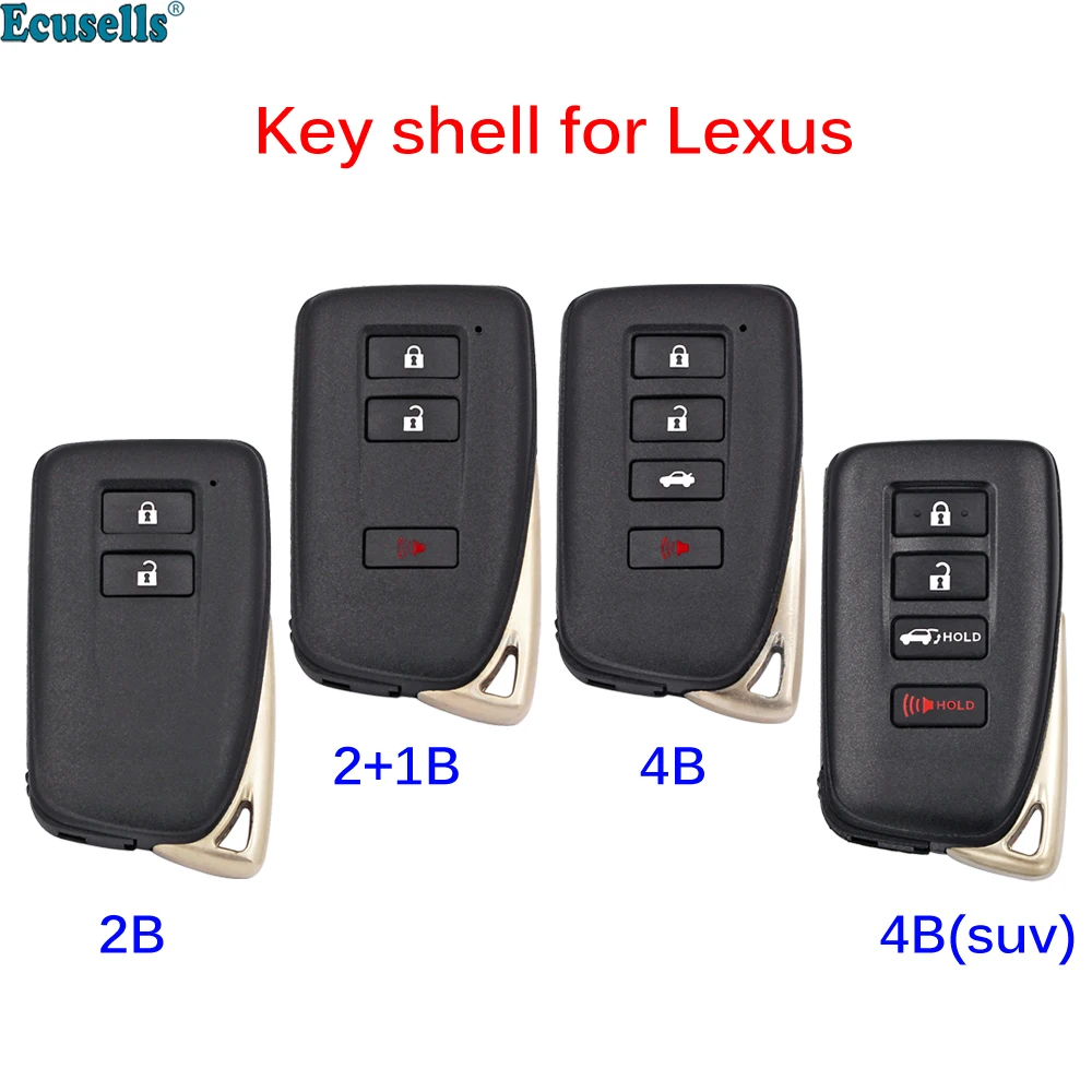 

Ecusells 2/3/4 Button Smart Remote Key Case Shell Fob (SUV) for Lexus RX350 RX450h NX200t NX300h TOY12 Blade with Matt Face