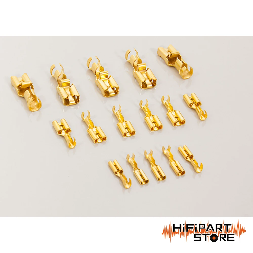 Língua do terminal da orelha banhada a ouro, wbt 0655 0656 0657, 6.3mm de largura, 4.8/2.8mm opcional