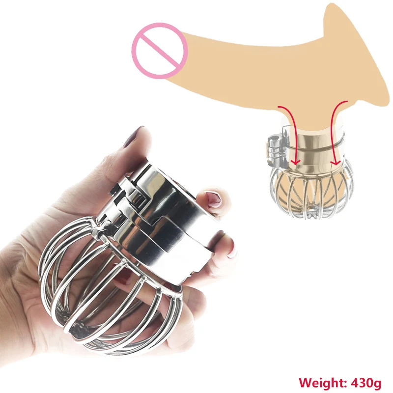 440g Ball Stretcher Net bag Lock Metal Scrotum Pendant Testis Weight Cock Ring Penis Restraint Stainless Steel Sex Toys for Men