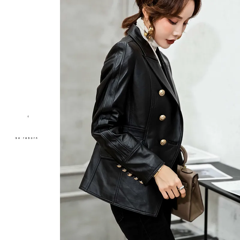 2020 Spring Genuine Leather Women Real Sheepskin Coat Blazer Motorcycle Jacket Autumn Korean Slim Fit Coats JYS016 J4107