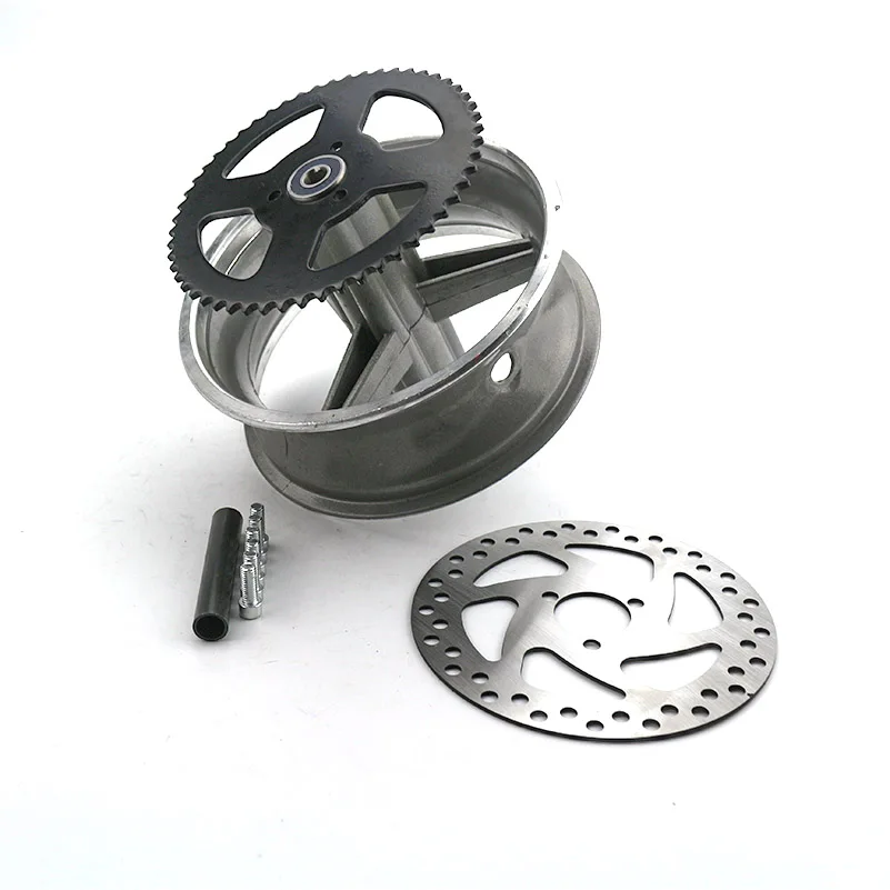 110/50-6.5 Rear Wheel Hub Sprocket Brake Disc Axle Bearing Accessories for 49cc Mini Dirt Bike E Scooter Moto