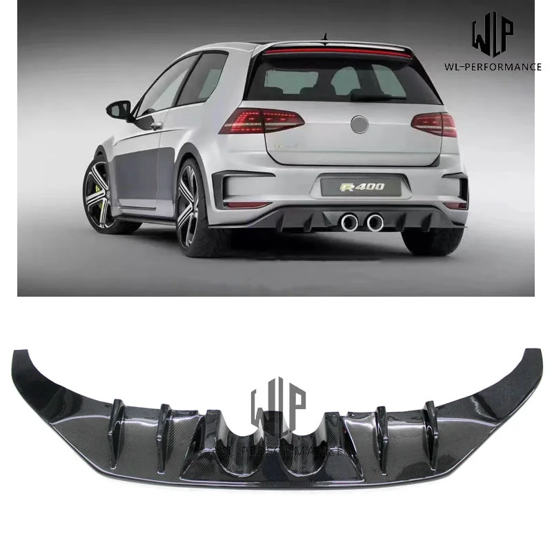 

Golf 7 Mk7 R400 Carbon Fiber Rear Bumper Lip Diffuser Middle Out Car Styling for Volkswagen Golf 7 R400 Car Body Kit 2017-2019